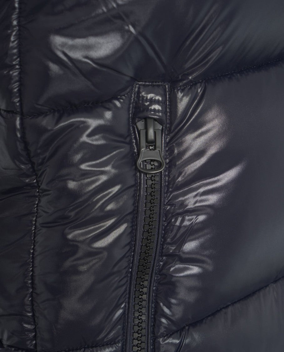 Save The Duck Longline Quilted Gilet With Protective Hood And Dual Zipper