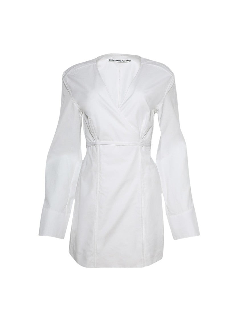 Alexander Wang Slit Tailored Shirtdress White