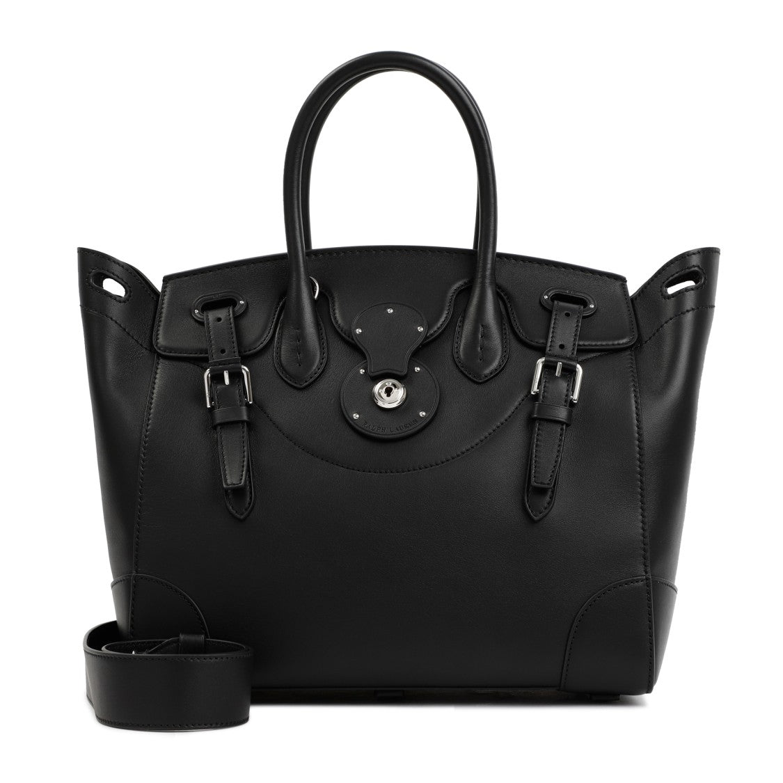 Polo Ralph Lauren Soft Black Calf Leather Ricky 33 Shoulder Bag