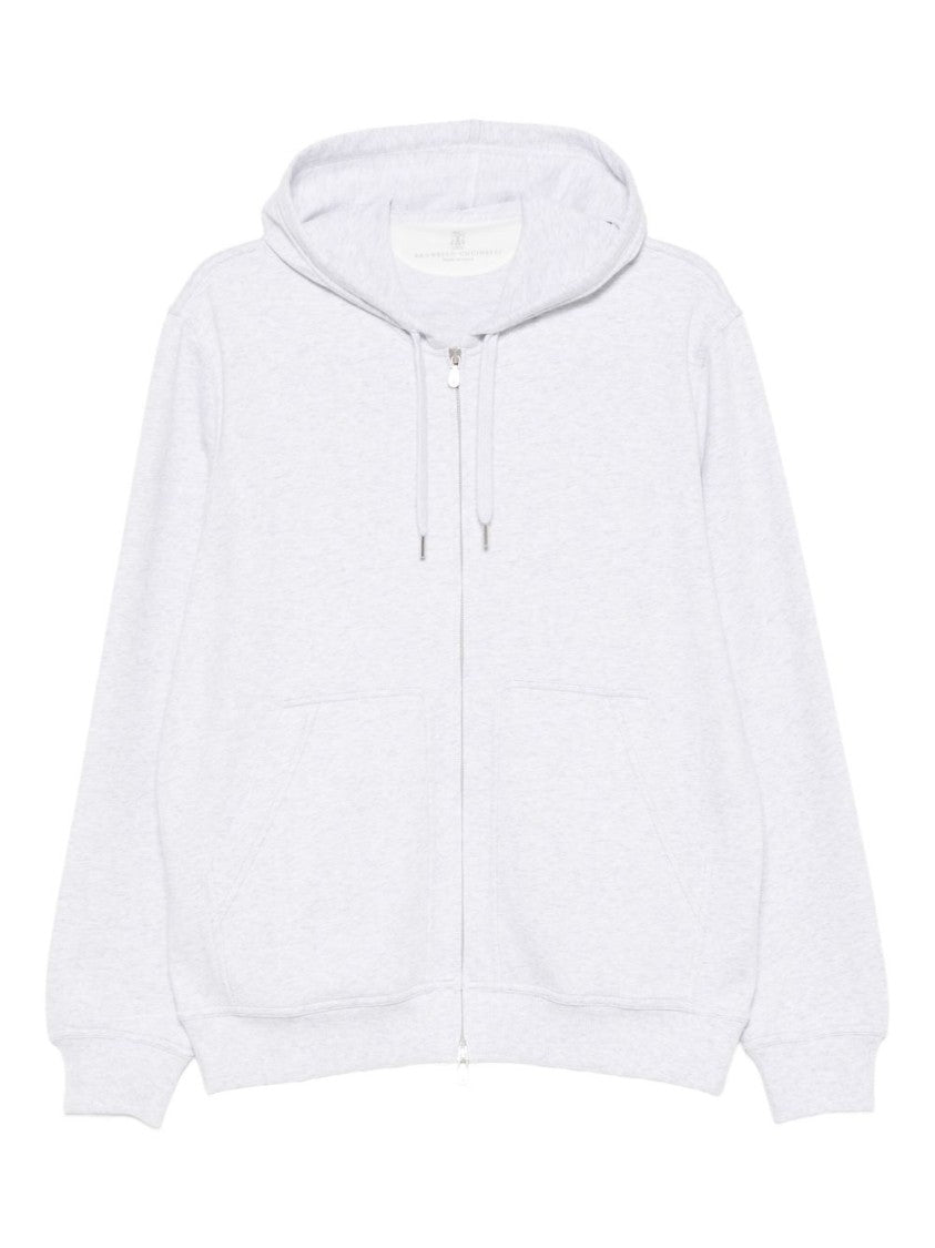 Brunello Cucinelli Dark Grey Cotton Sweatshirt With Hood