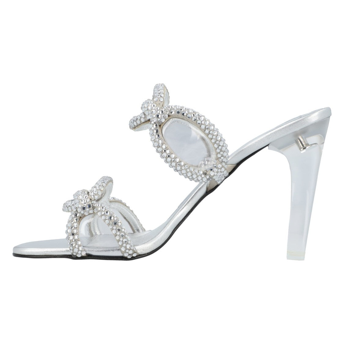 Valentino Chain 1967 Slide Sandals Silver