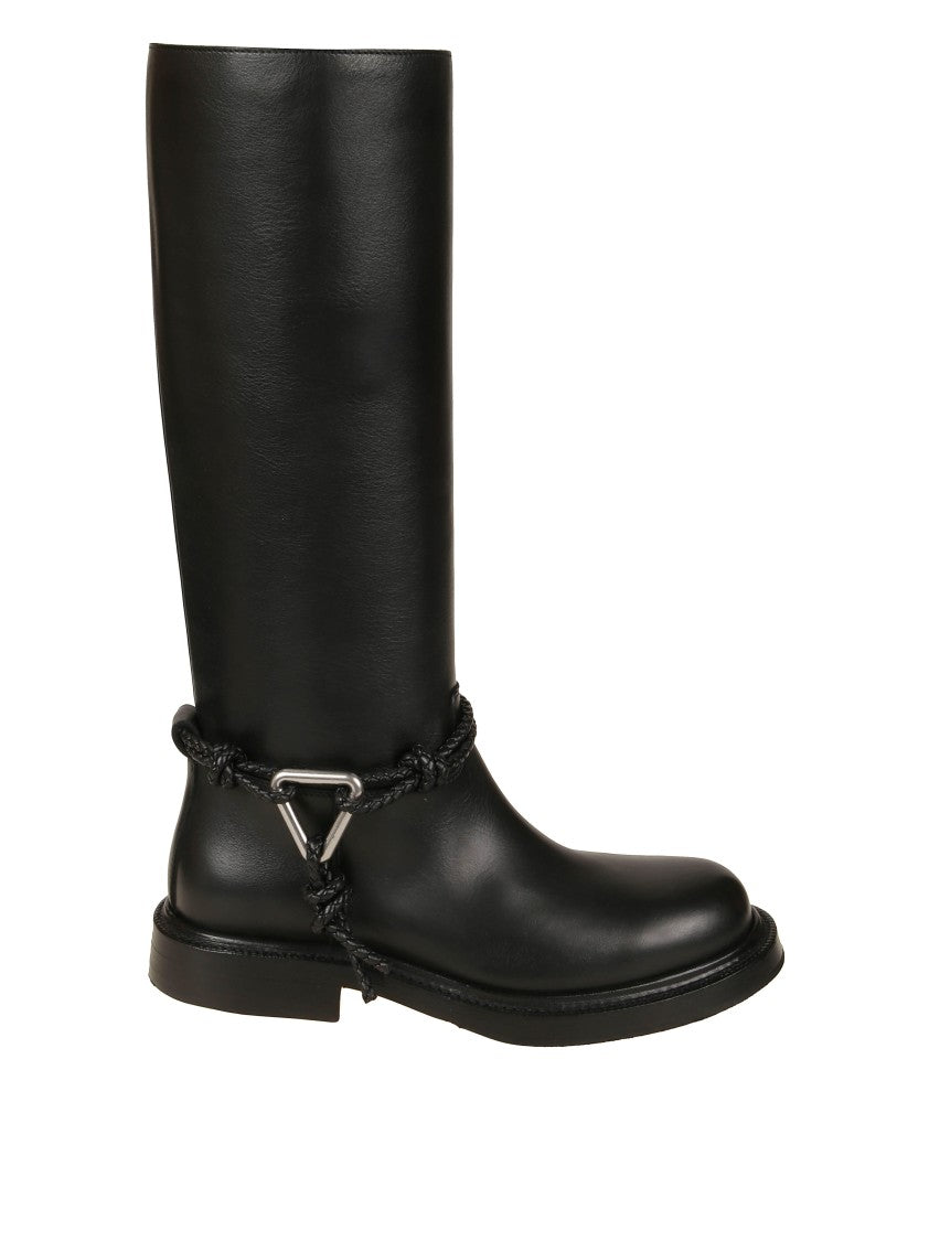 Bottega Veneta Minimalist Black Boots With Rounded Toe