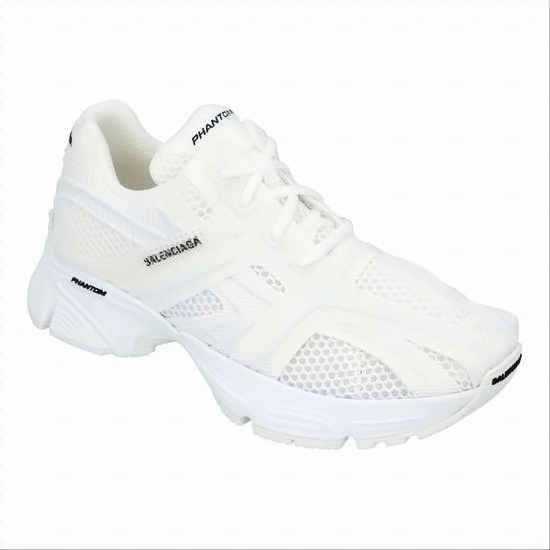 Balenciaga Textured Mesh Sneakers With Chunky Sole And Lace-Up Design