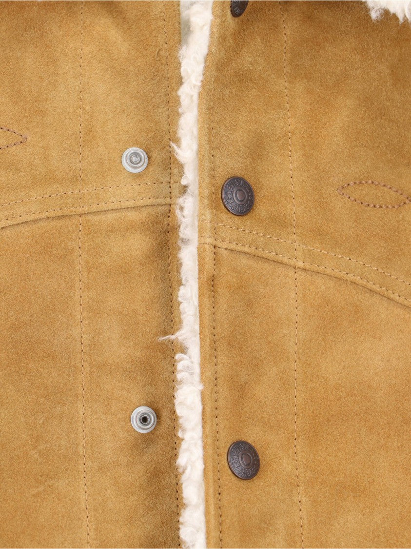 Levi's Strauss Brown Structured Fit Jacket With Button Closure