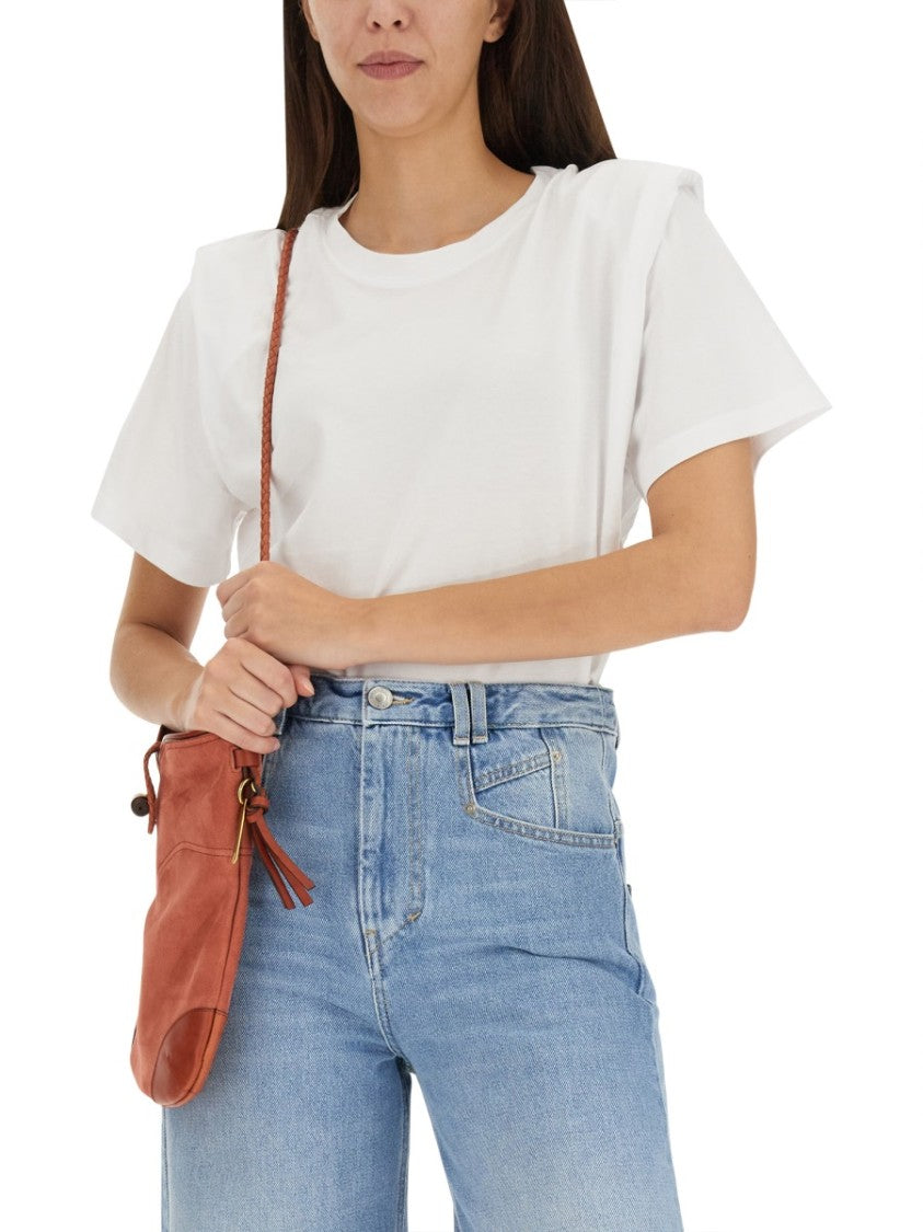 Isabel Marant Short-Sleeve Cotton T-Shirt With Straight Rim Design