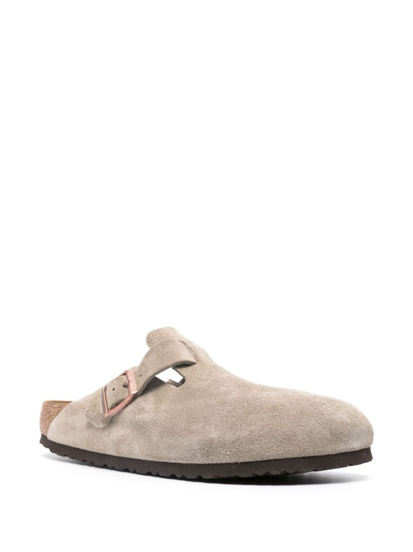 Birkenstock Contemporary Grey Slip-On Sandals With Adjustable Buckle