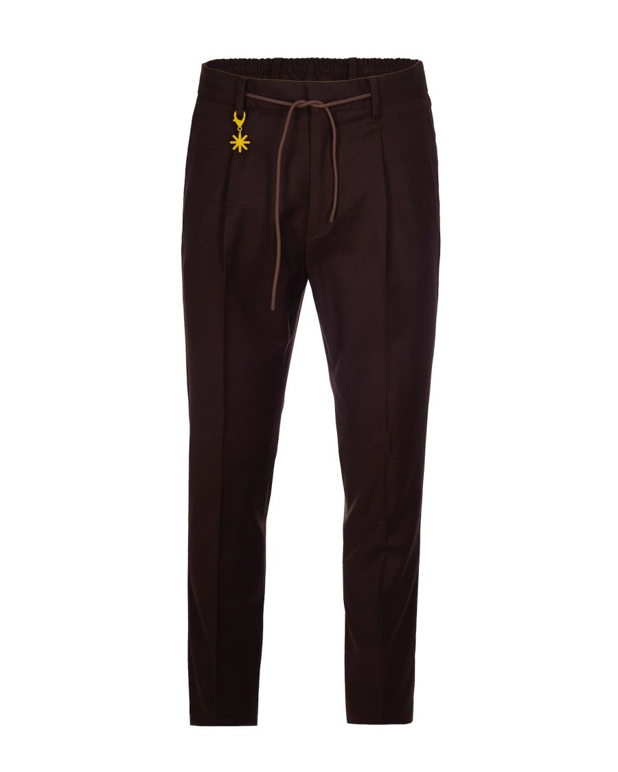 Manuel Ritz Slim Fit Trousers With Elastic Waistband And Drawstring