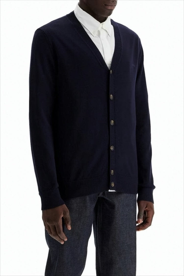 A.P.C. Minimalist V-Neck Cardigan With Button-Down Front