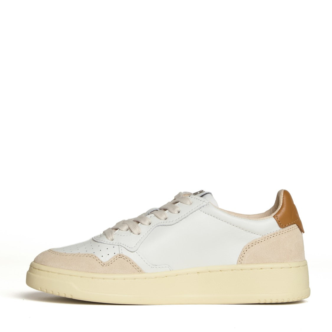 Autry Low-Top Sneakers In White Leather And Brown Suede