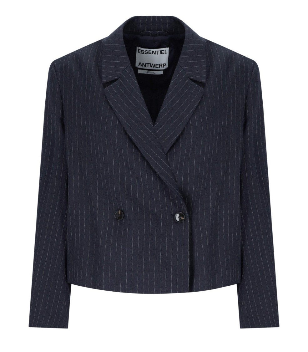 Essentiel Antwerp Itzle Navy Blue Cropped Blazer