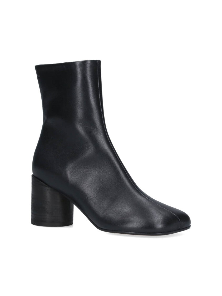 Mm6 By Maison Margiela Anatomical Black Nappa Leather Ankle Boots