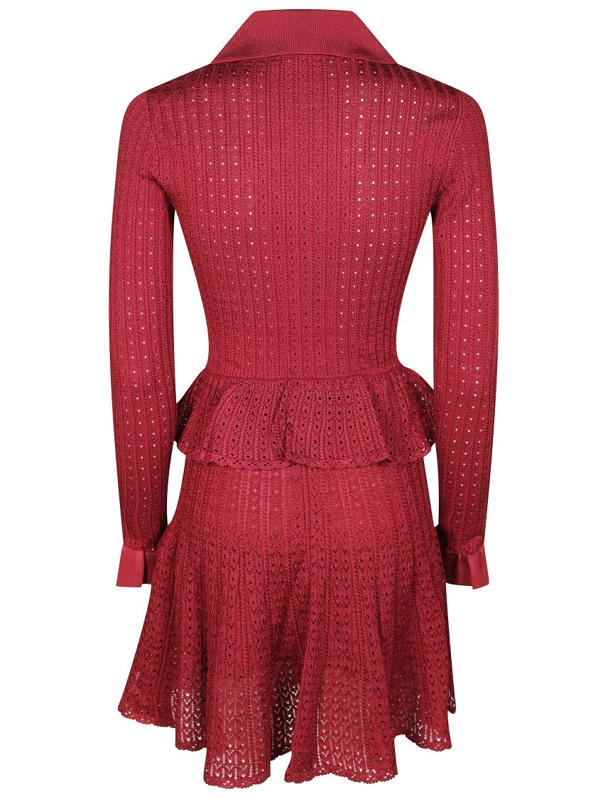 Self-Portrait Pointelle Knit Mini Dress