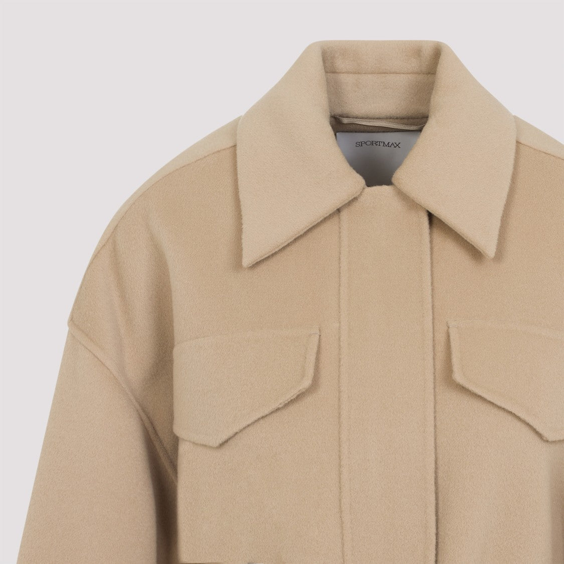 Sportmax Structured Virgin Wool Jacket With Belted Waist