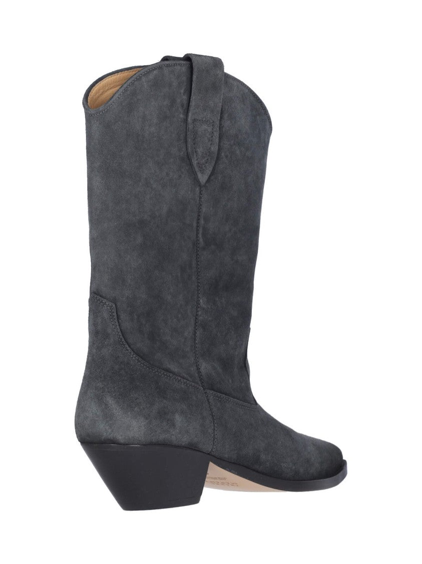 Isabel Marant Mid-Height Block Heel Suede Western Boots