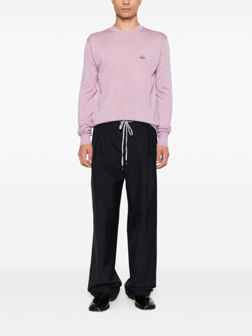 Vivienne Westwood Textured Knit Sweater With Crew Neckline