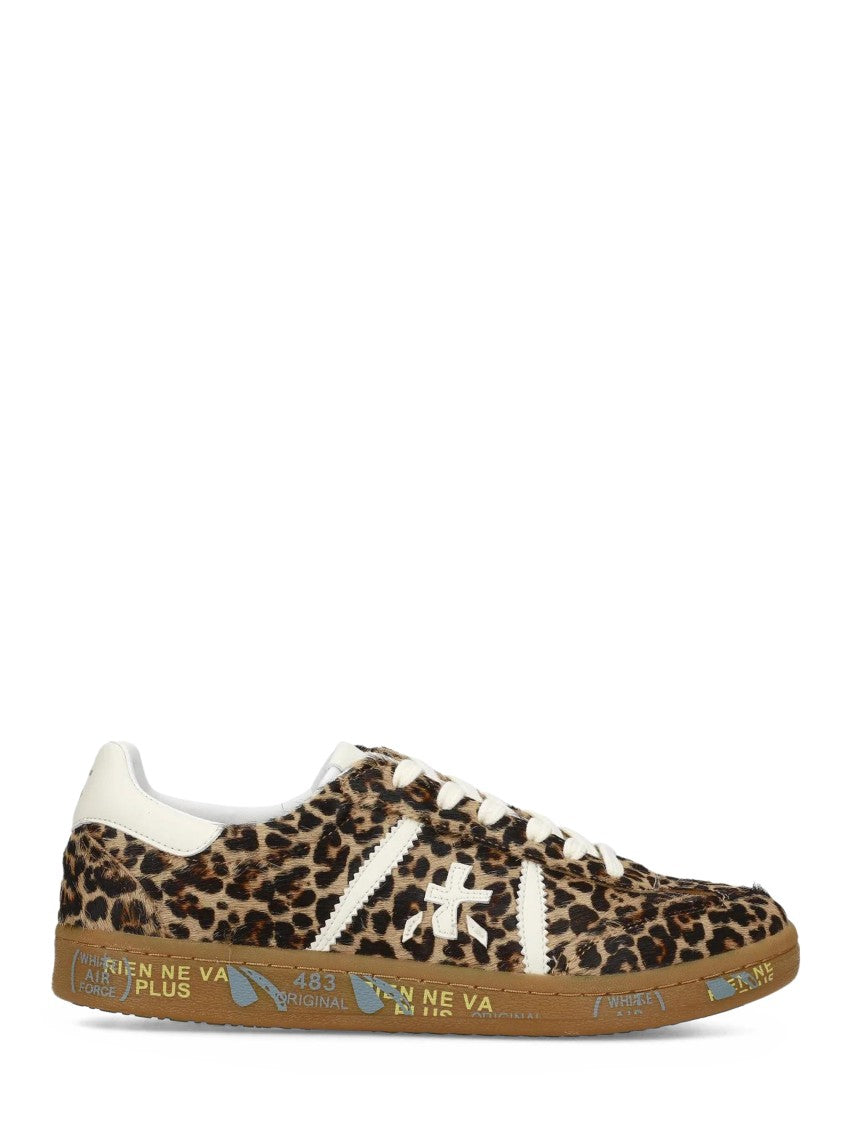 Premiata Leopard Print Low-Top Sneakers