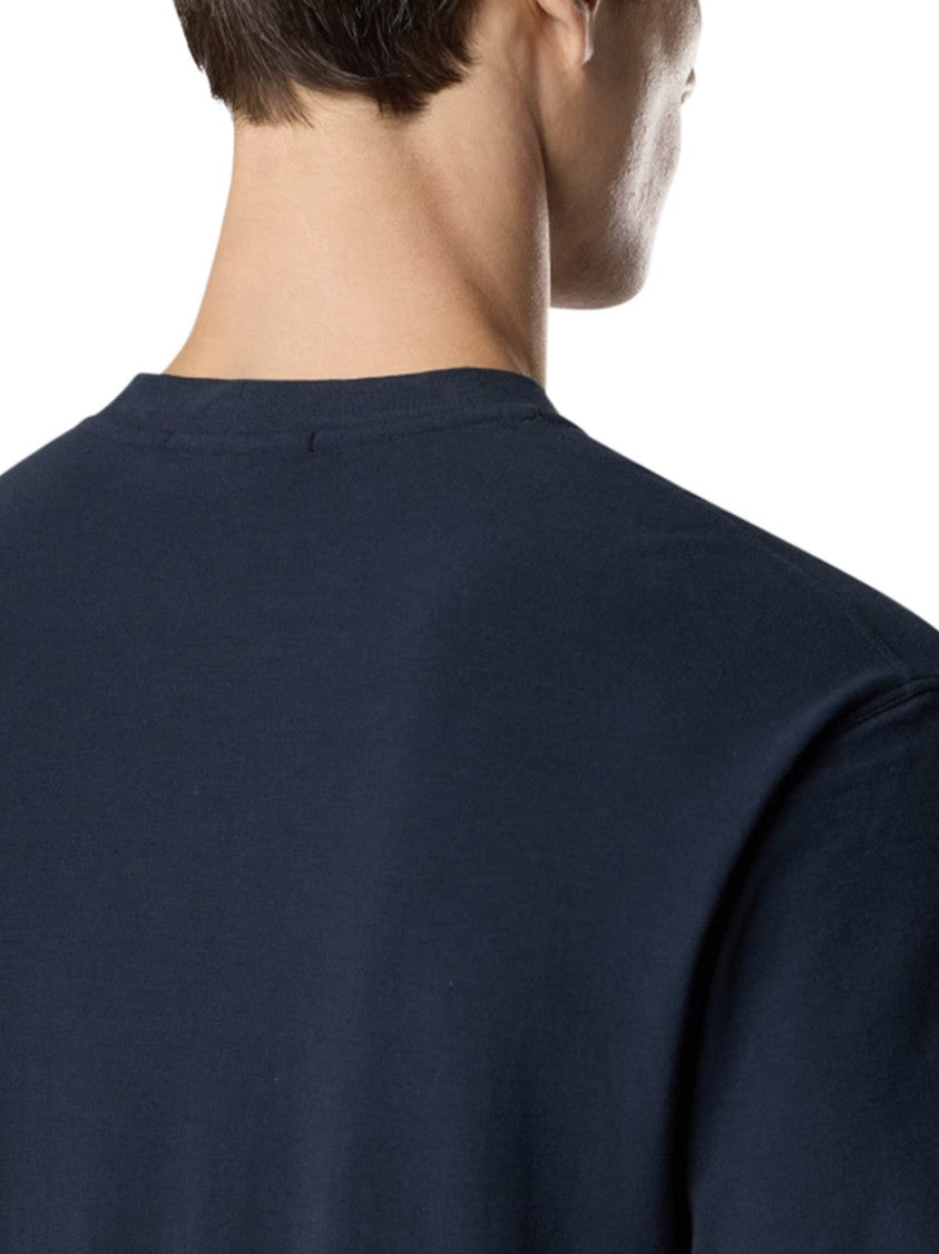 Stone Island Plain Blue Cotton T-Shirt