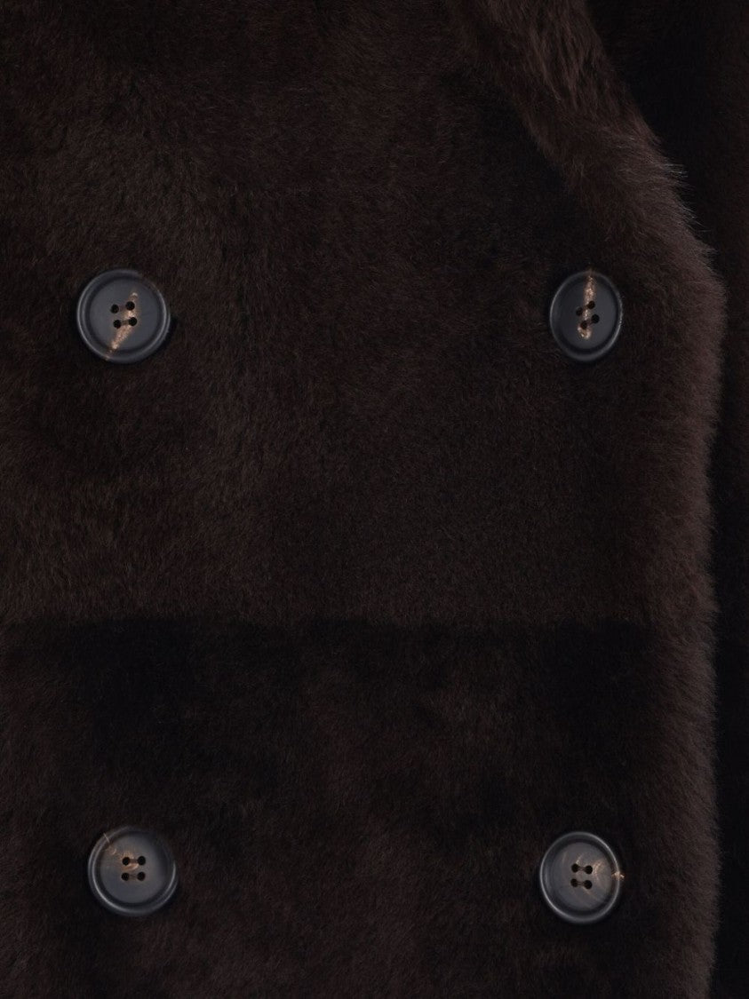 Brunello Cucinelli Double-Breasted Coat With Plush Texture