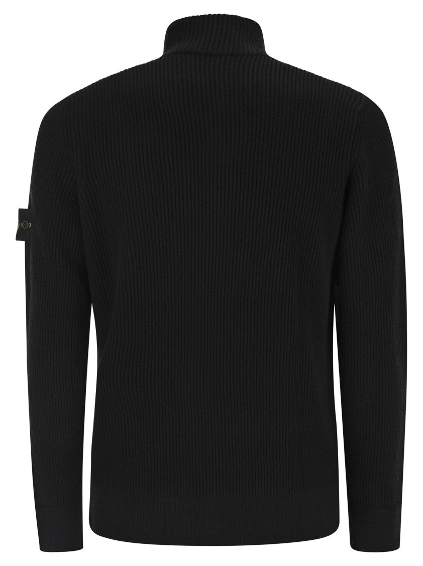 Stone Island Rws Wool Zip-Up Sweater