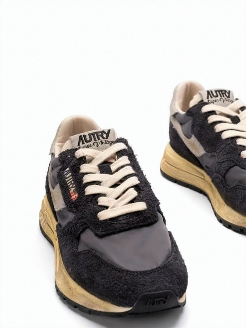 Autry Vintage-Inspired Black Suede And Nylon Sneakers