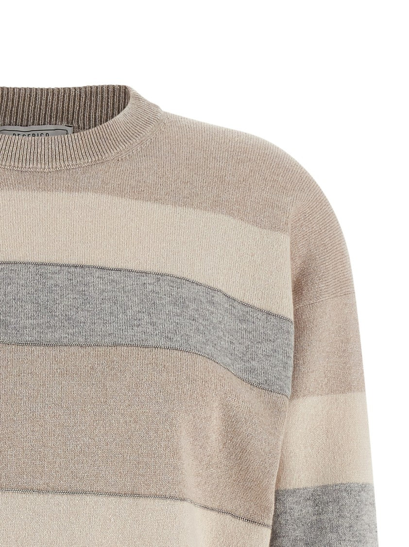 Peserico Laminated Wool And Cashmere Blend Sweater