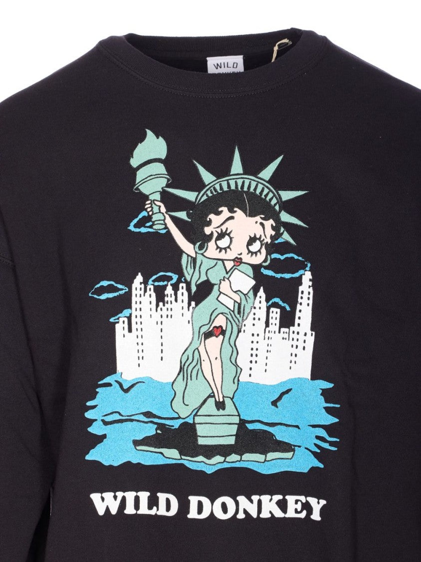 Wild Donkey Classic Black T-Shirt With Crew Neck