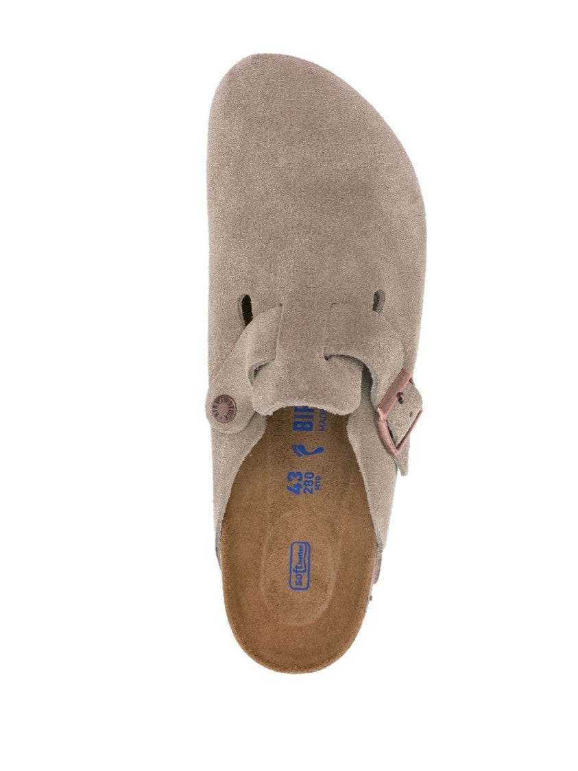 Birkenstock Contemporary Grey Slip-On Sandals With Adjustable Buckle