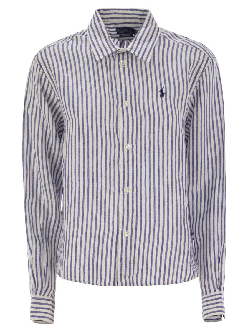 Polo Ralph Lauren Wide And Short Vichy Linen Shirt