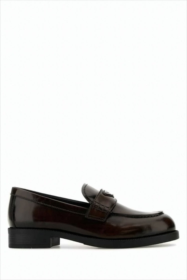 Prada Polished Calf Leather Loafer With Penny Strap