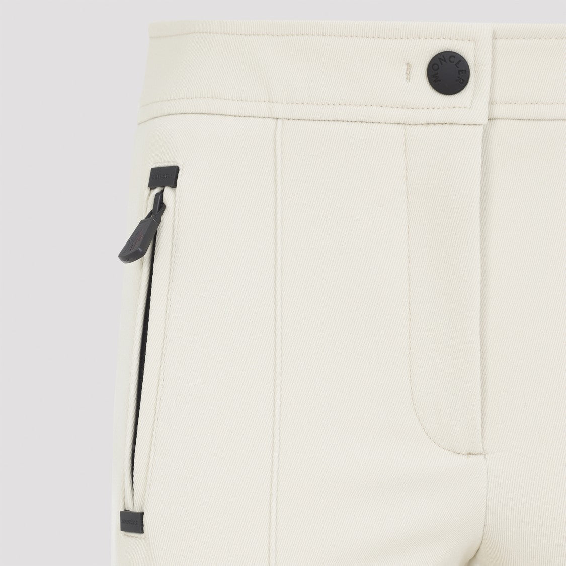 Moncler Grenoble Light Beige Trousers With Concealed Fastenings And Functional Pockets