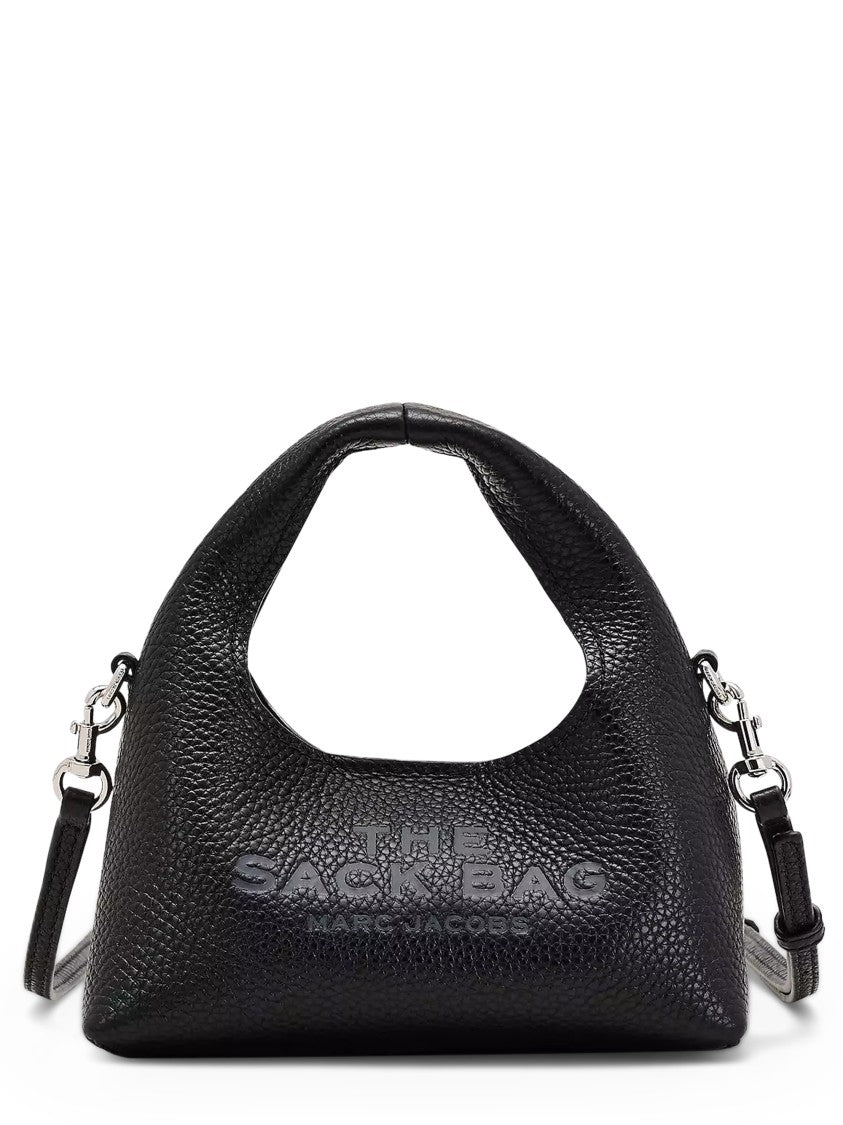 Marc Jacobs Compact Structured Crossbody Bag In Textured Black Leather