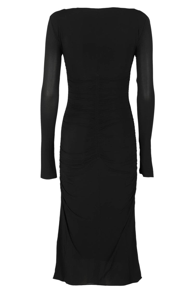 Isabel Marant Laly Draped Black Midi Dress