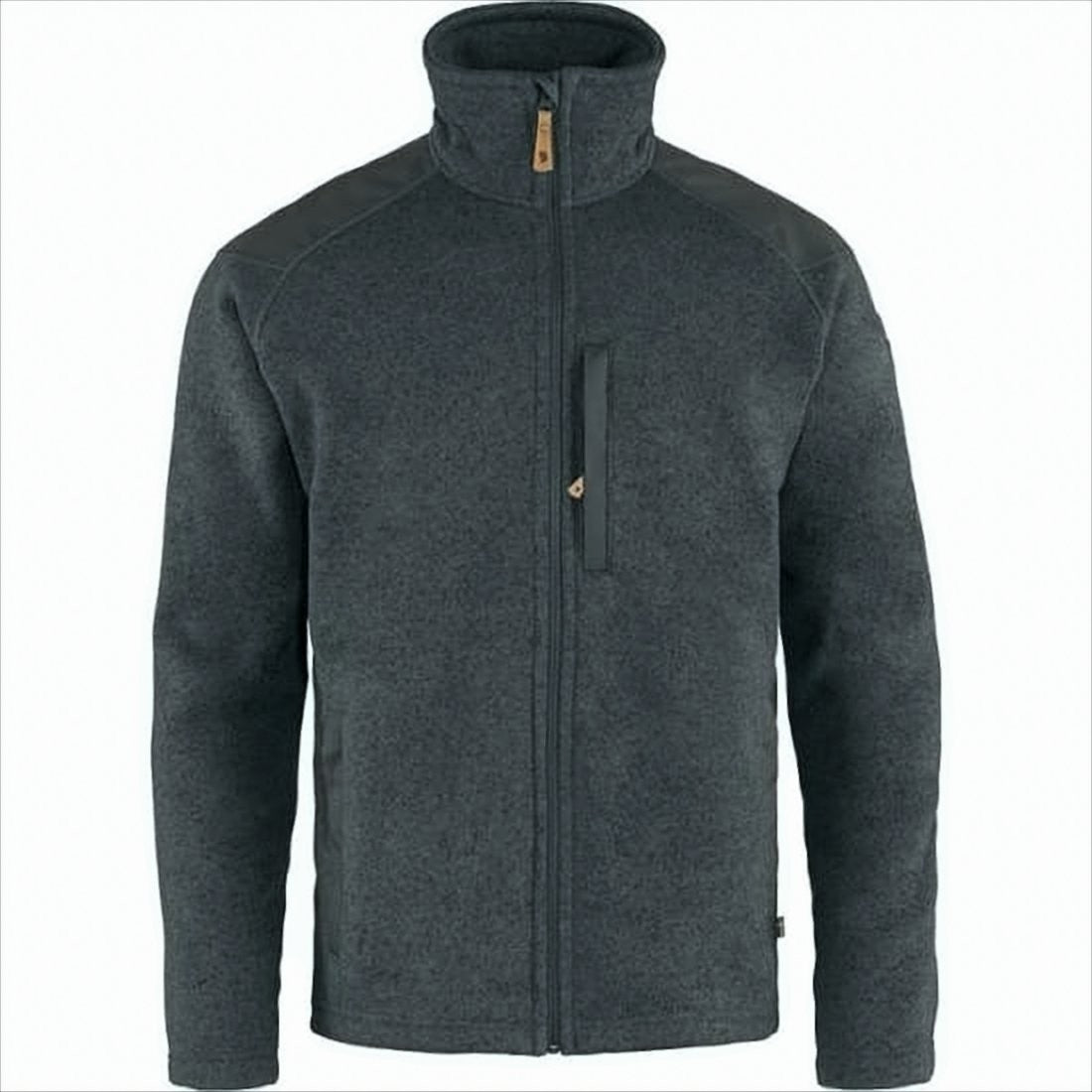 Fjallraven Kanken Textured Grey Casual Jacket With High Collar And Minimalist Design