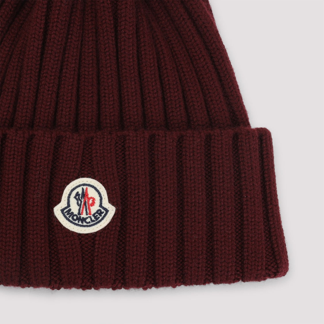 Moncler Dark Red Virgin Wool Hat