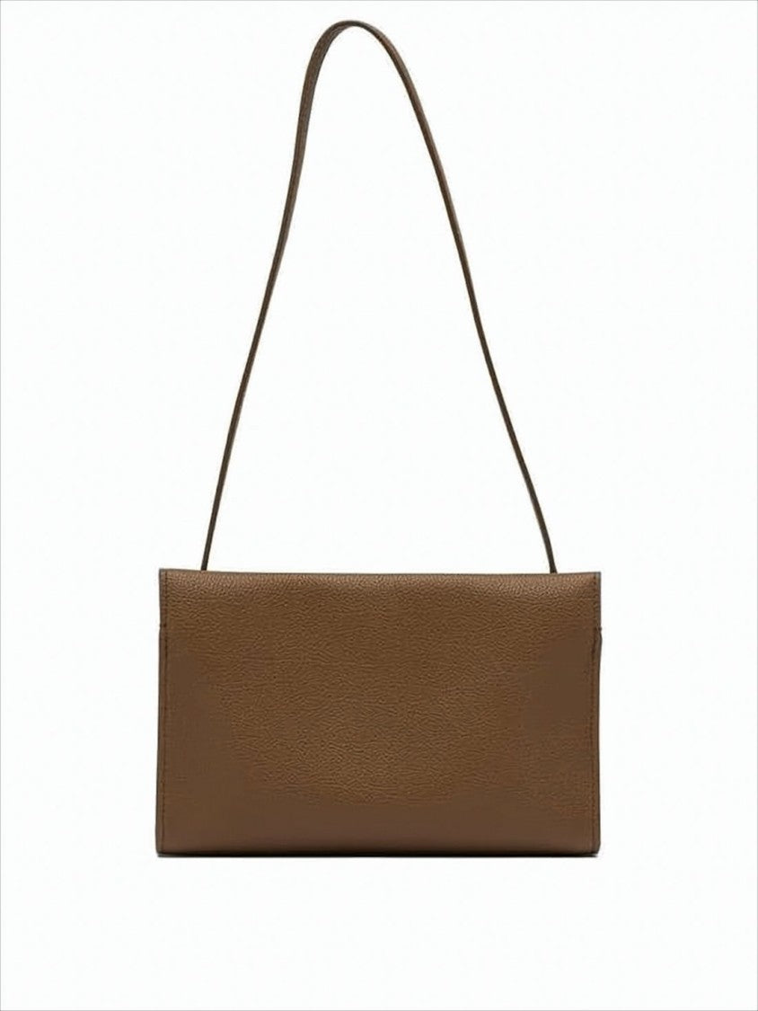 Burberry Textured Cowhide Leather Shoulder Bag