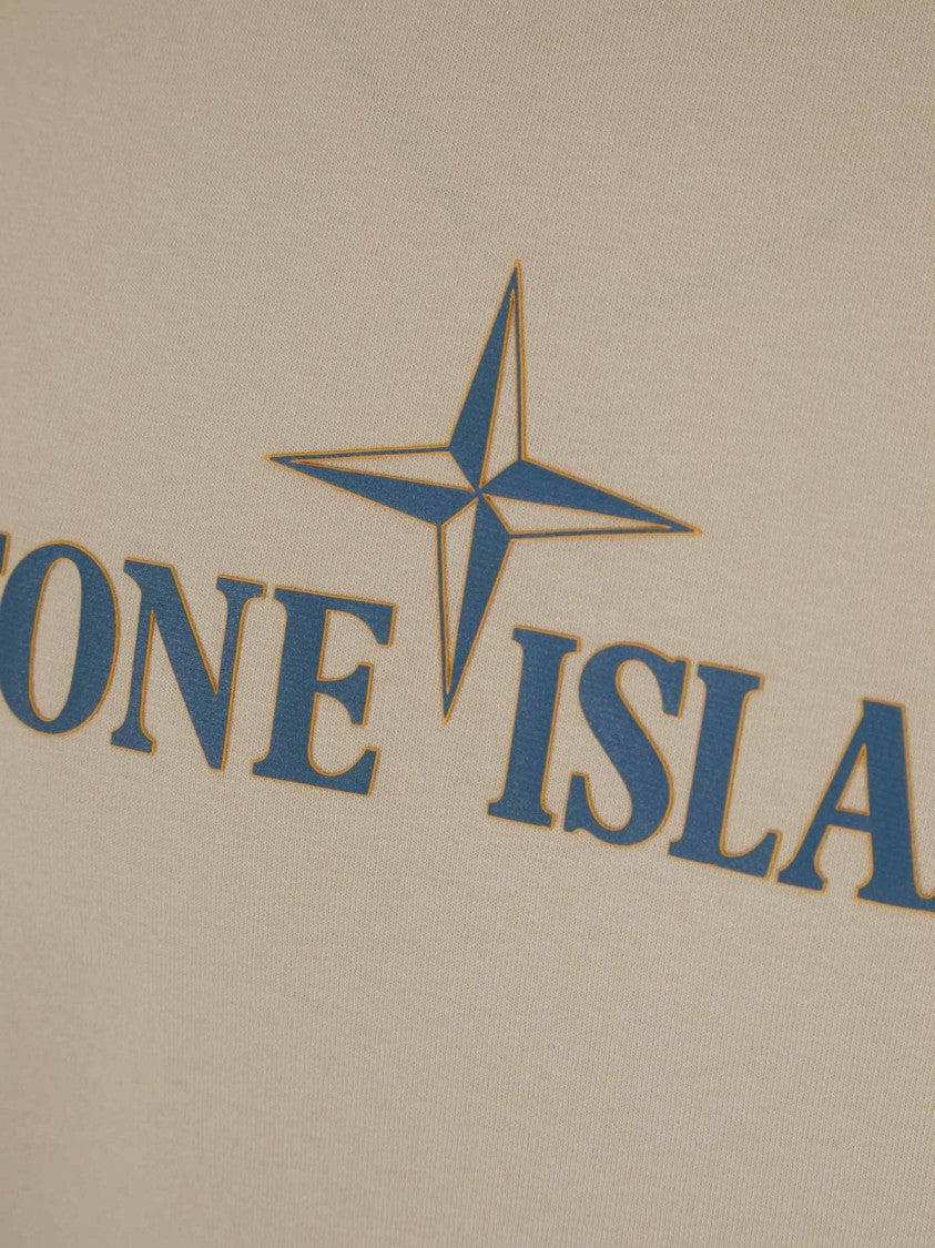 Stone Island Cropped Short-Sleeved T-Shirt With Compass Logo