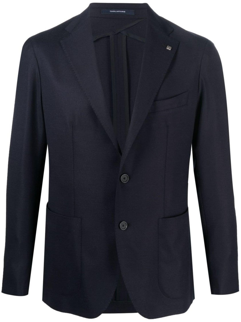 Tagliatore Tailored Wool Blazer With Notch Lapels