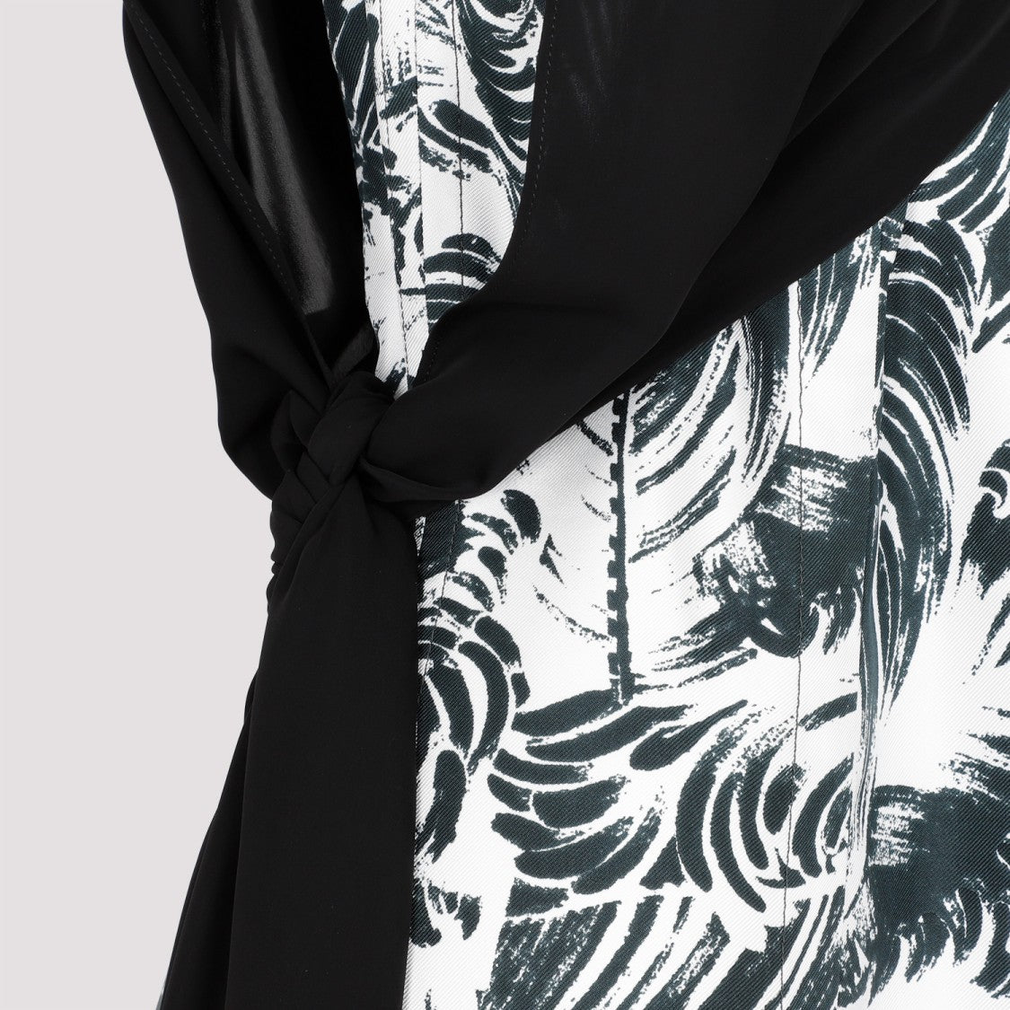 Bottega Veneta Black Silk Printed Silk Long Dress