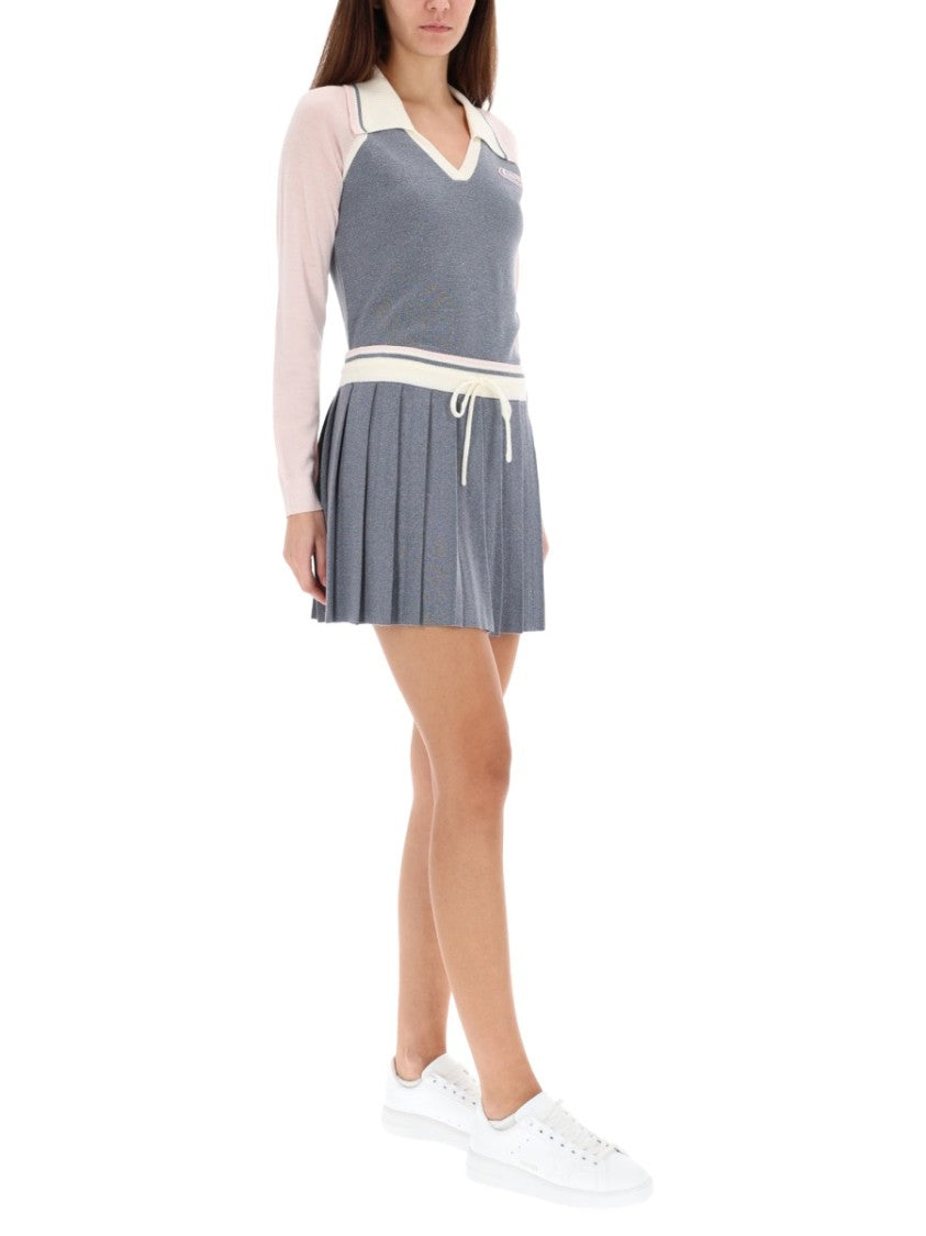 Casablanca Pleated Mini Skirt With Sporty Elastic Waistband
