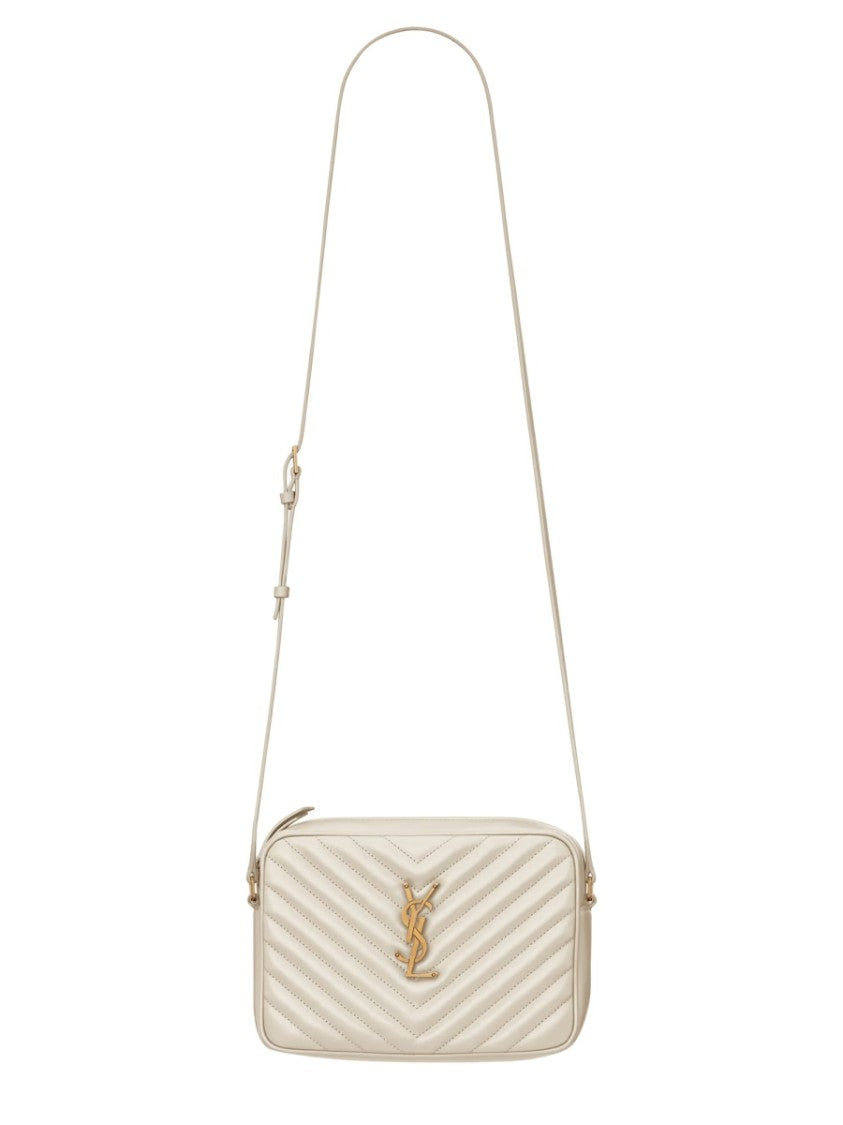 Saint Laurent Quilted Crossbody Bag With Metallic Logo Emblem