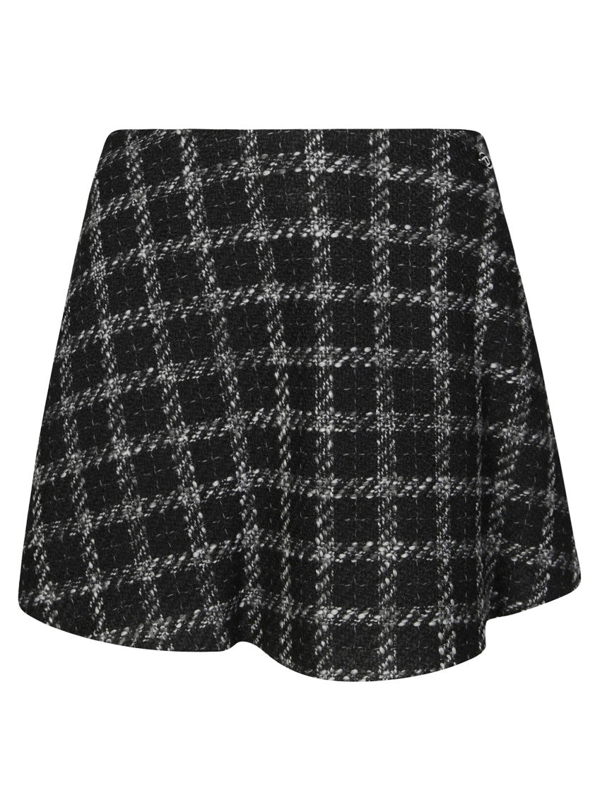 Diesel Knee-Length Denim Skirt With Button Closure And Raw Hem