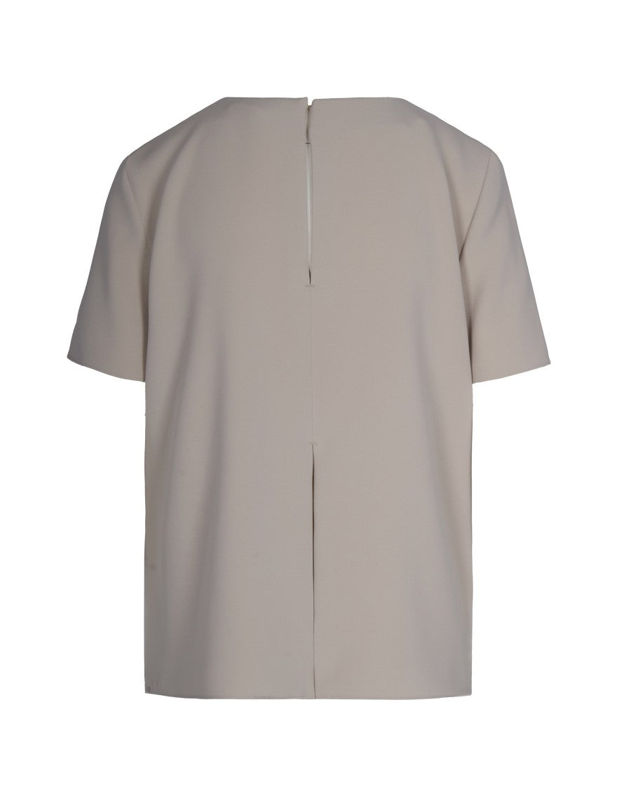 P.A.R.O.S.H. Soft-Fit Short-Sleeved Blouse With Back Slit Detail