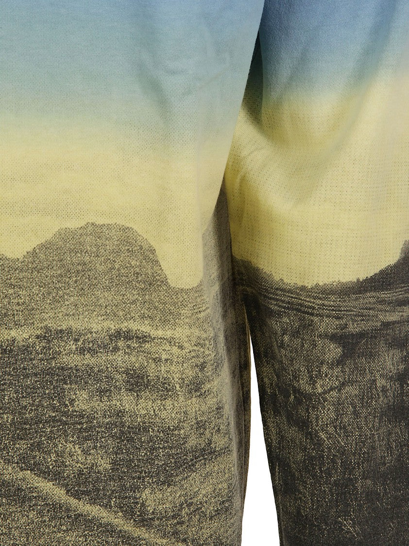 Maison Kitsuné Scenic Landscape Print Long-Sleeve T-Shirt
