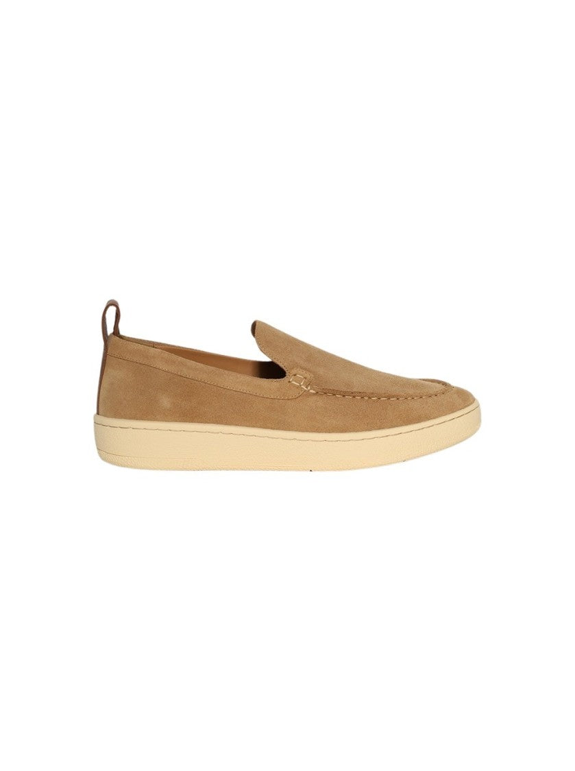 Lanvin Suede Slipper Loafers Dark Beige