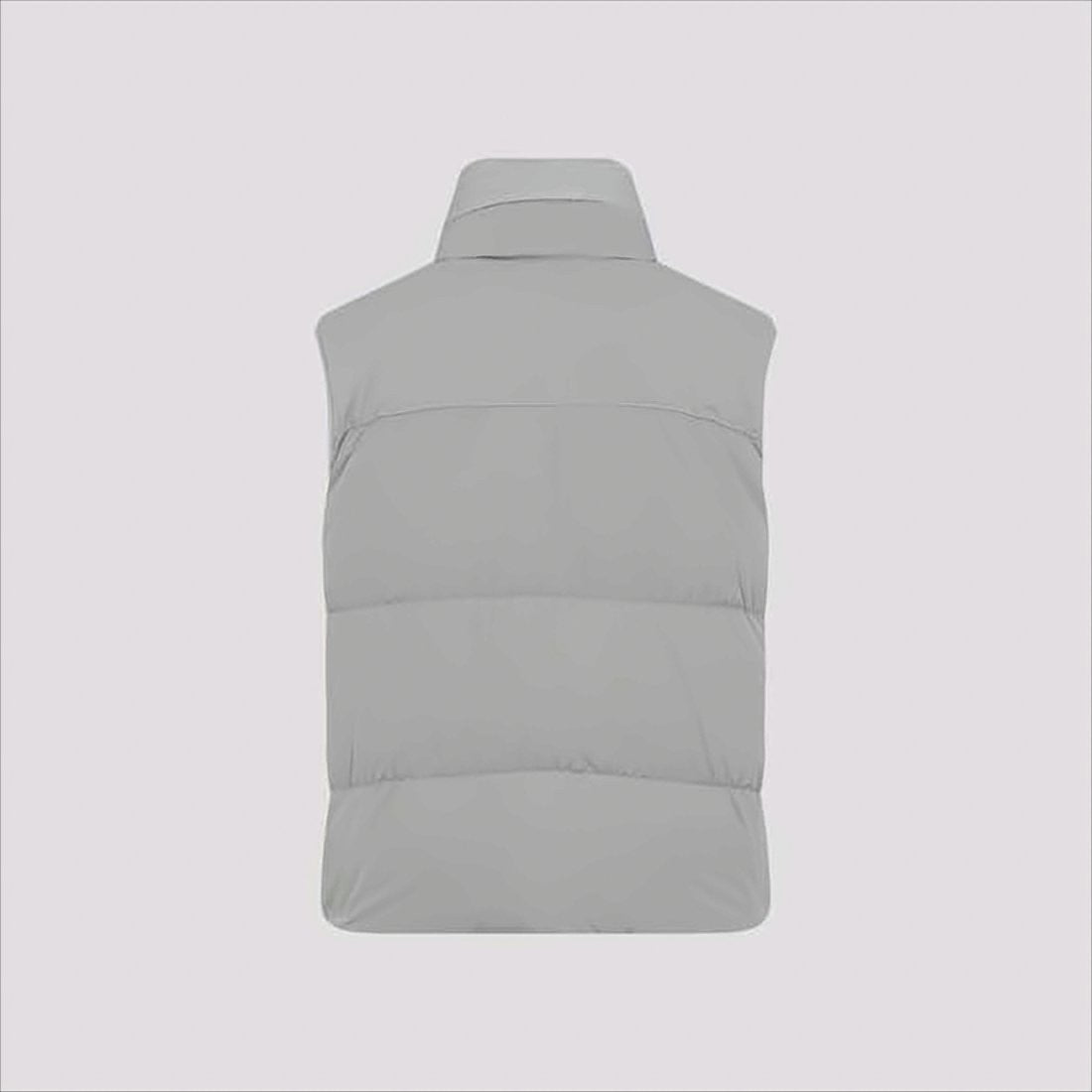 C.P. Company Padded Grey Vest With High Stand Collar And Snap-Button Placket