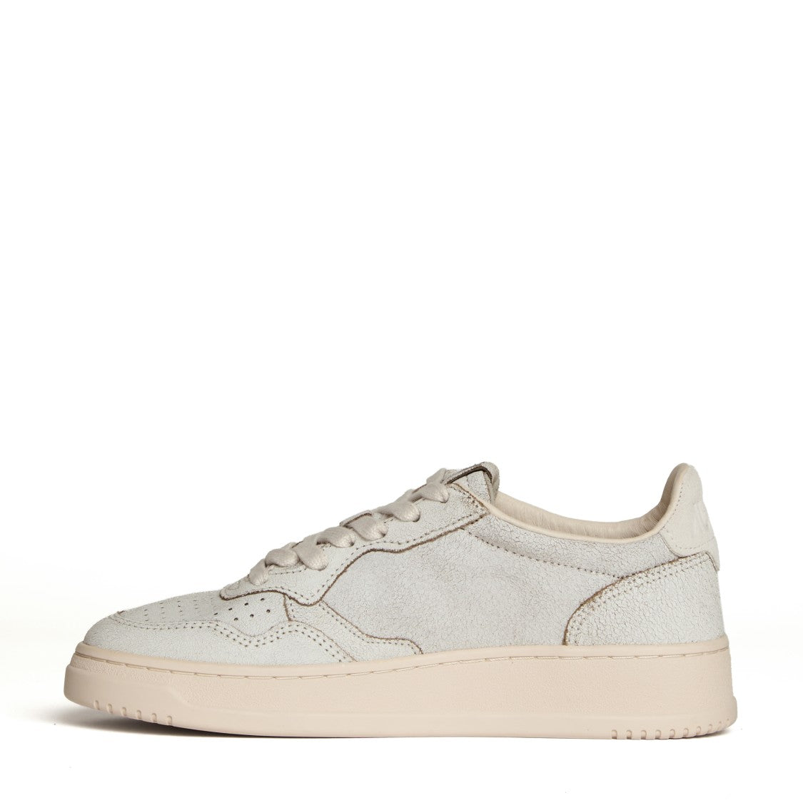 Autry Low-Top Leather Sneakers With Pink Accents