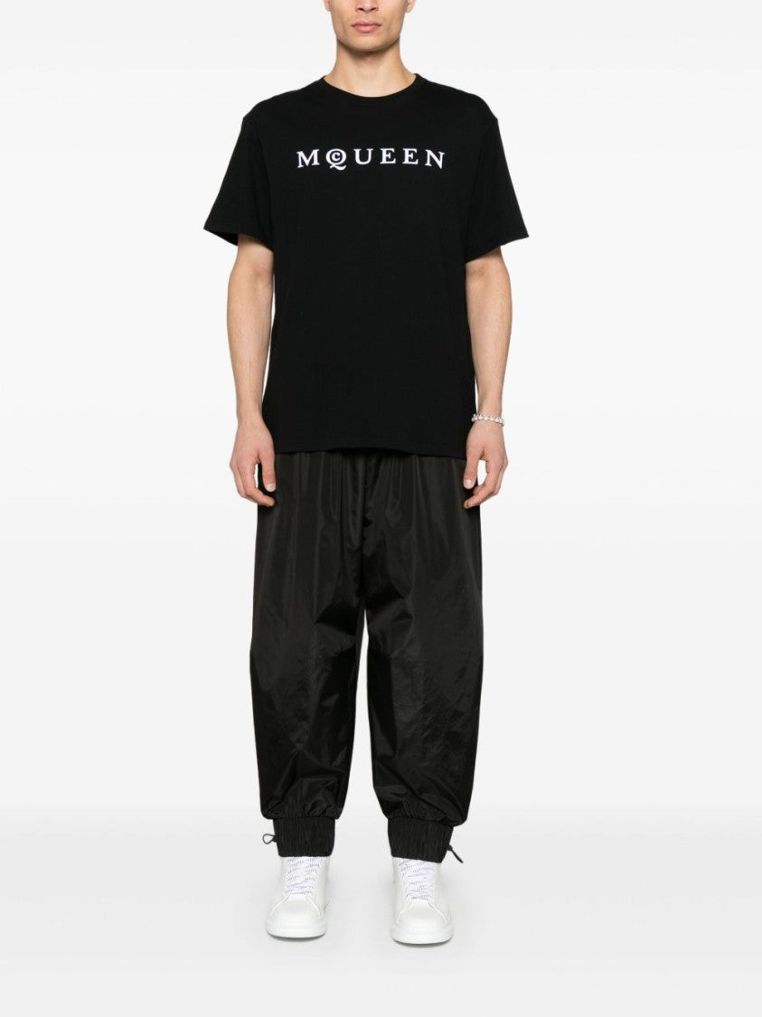 Alexander Mcqueen Black T-Shirt With Bold Logo