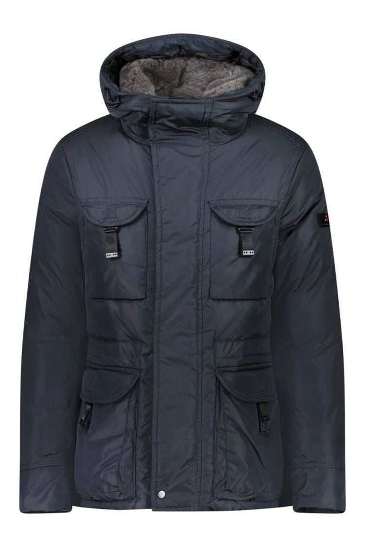Peuterey Rich Blue Quilted Hooded Jacket