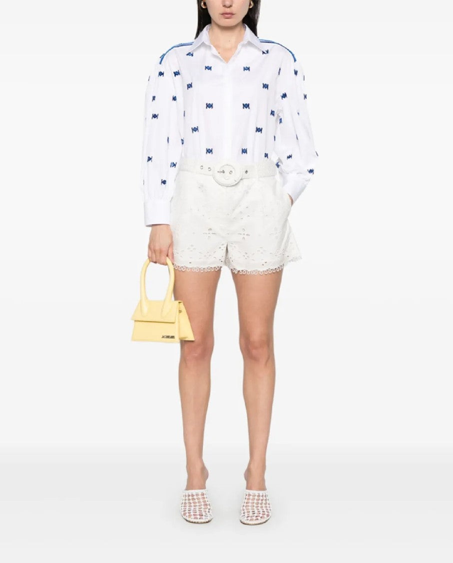 Ermanno Scervino Classic Embroidered White Cotton Shirt