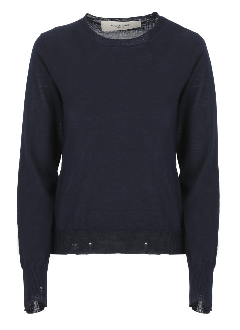 Golden Goose Fitted Wool Sweater With Star Embellishments